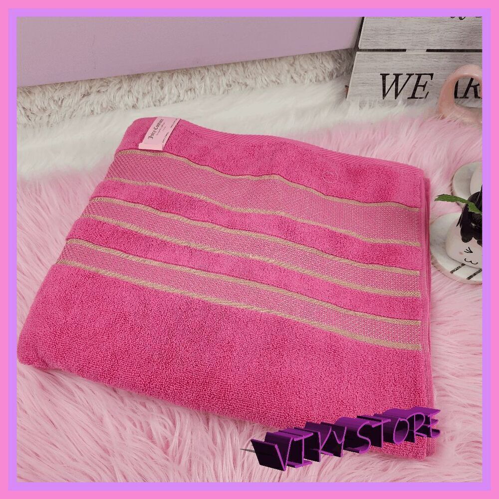 💖 NWT Juicy Couture Pink Beach Towel 100% Cotton 28x54 #7224 💖